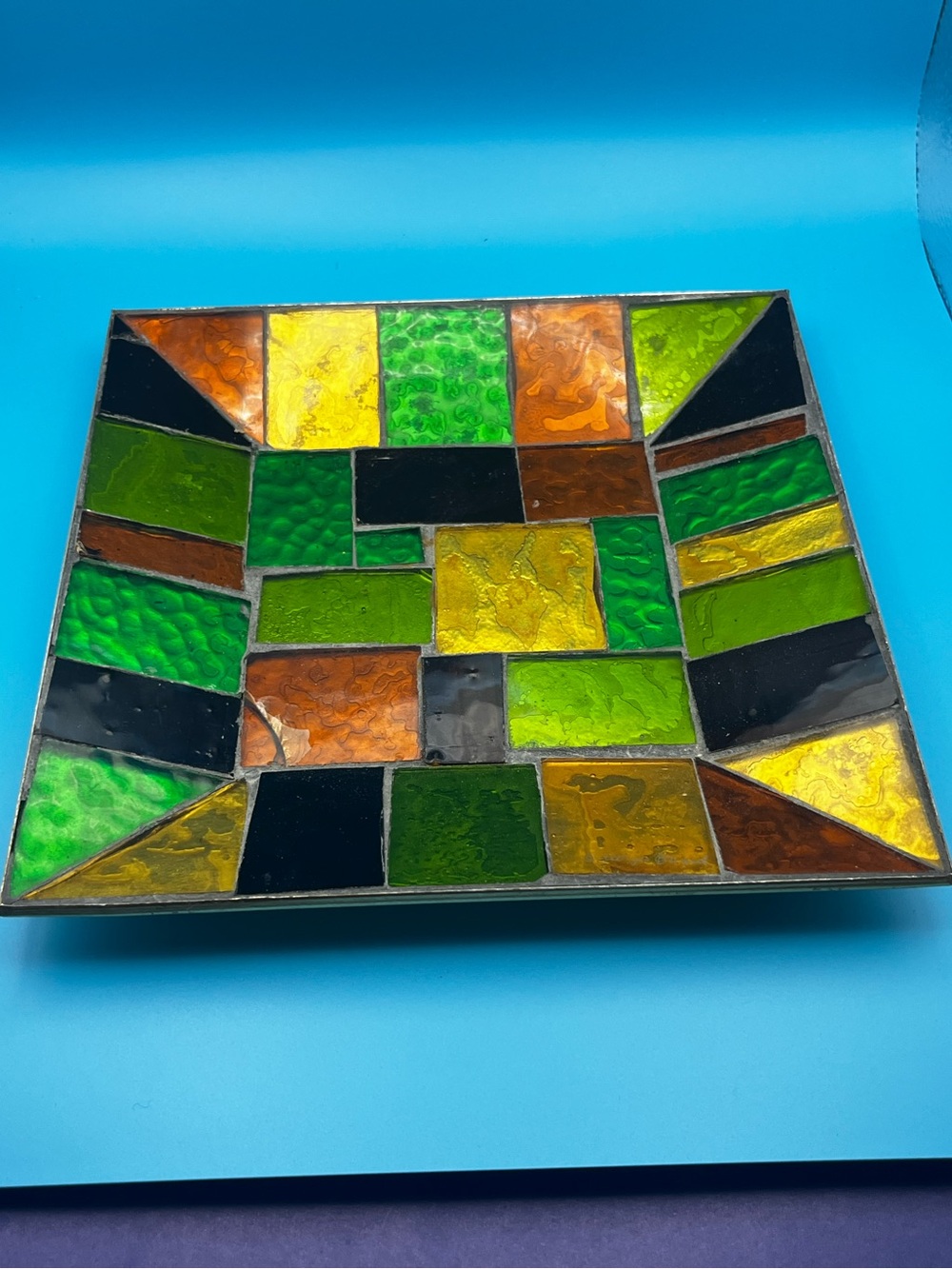 Georges Briard 1960’s Stained Glass Mosaic Dish Plate